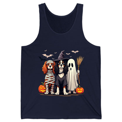Cavalier Spaniel Halloween Dogs cavalier king charles spaniel Tank Top Navy product mockup