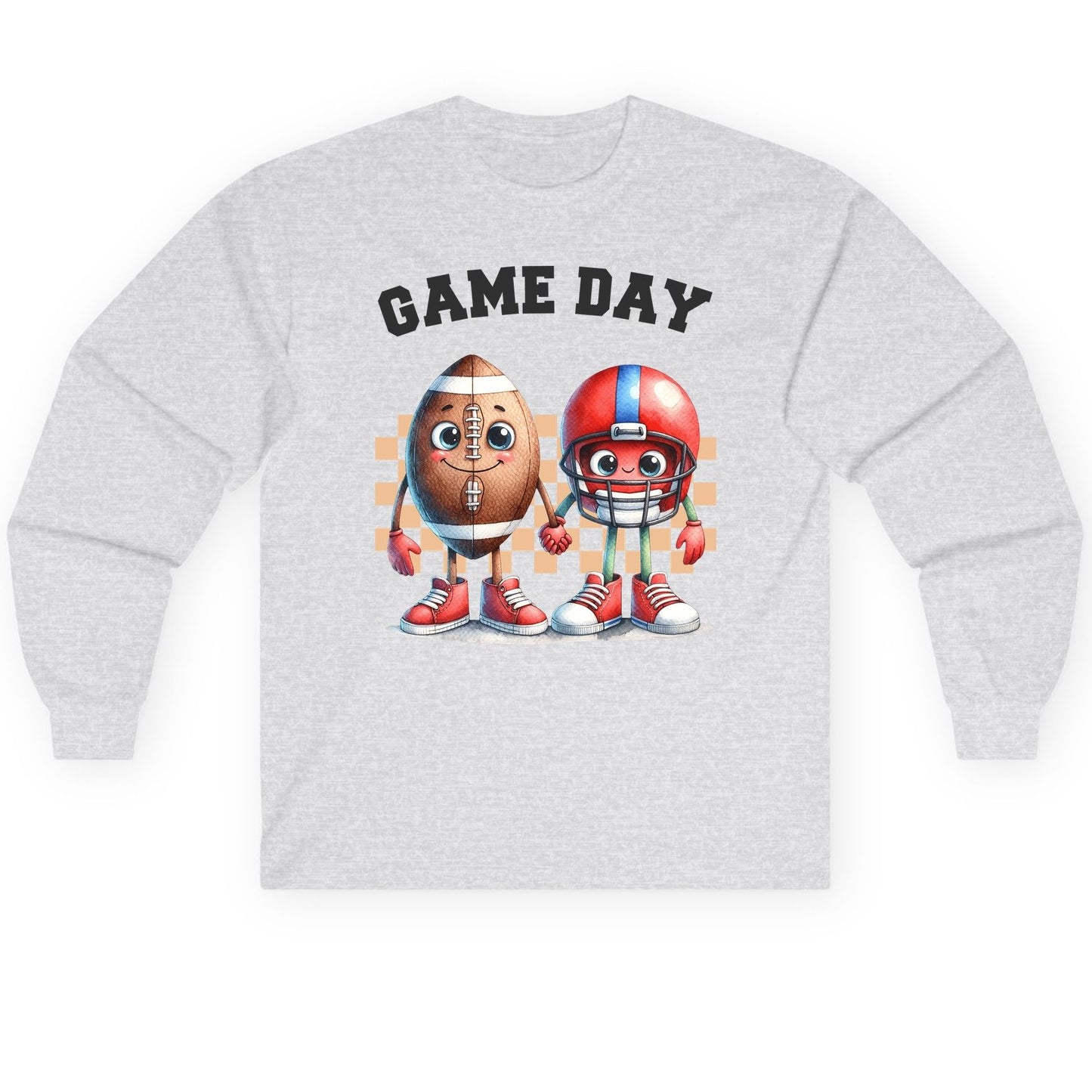 Game Day american football Long Sleeve Tee Ash product mockup