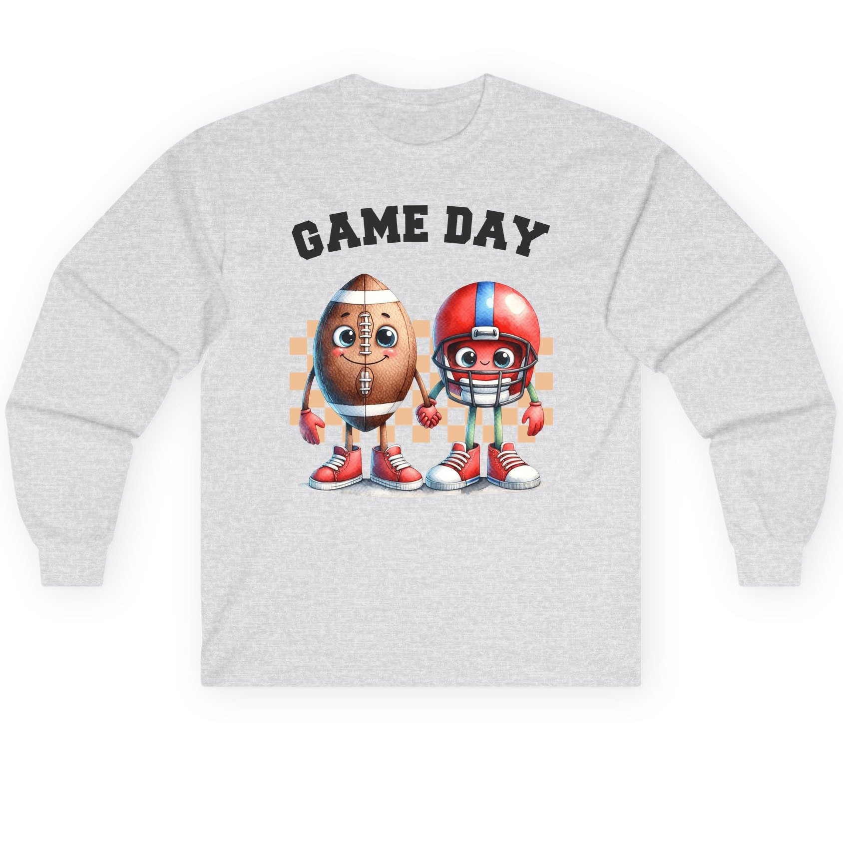 Game Day american football Long Sleeve Tee Ash product mockup