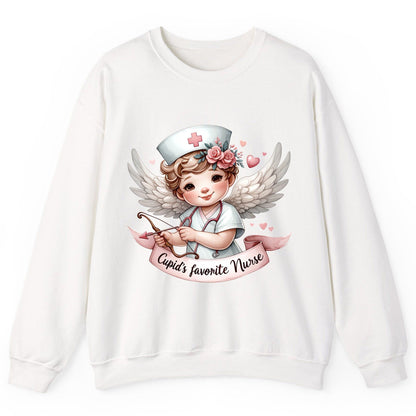 Cupid's Favorite Nurse cupid nurse Sweatshirt White product mockup