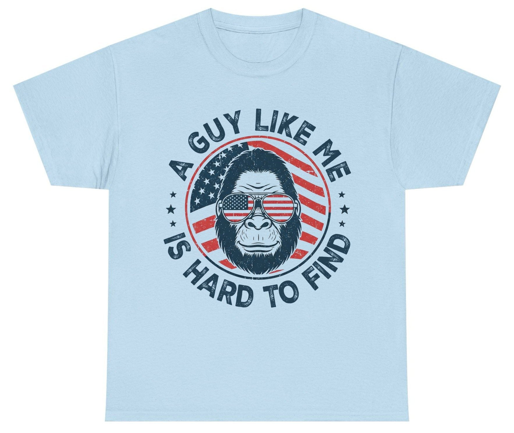 A Guy Like Me Is Hard to Find patriotic bigfoot Youth T-Shirt Light Blue product mockup