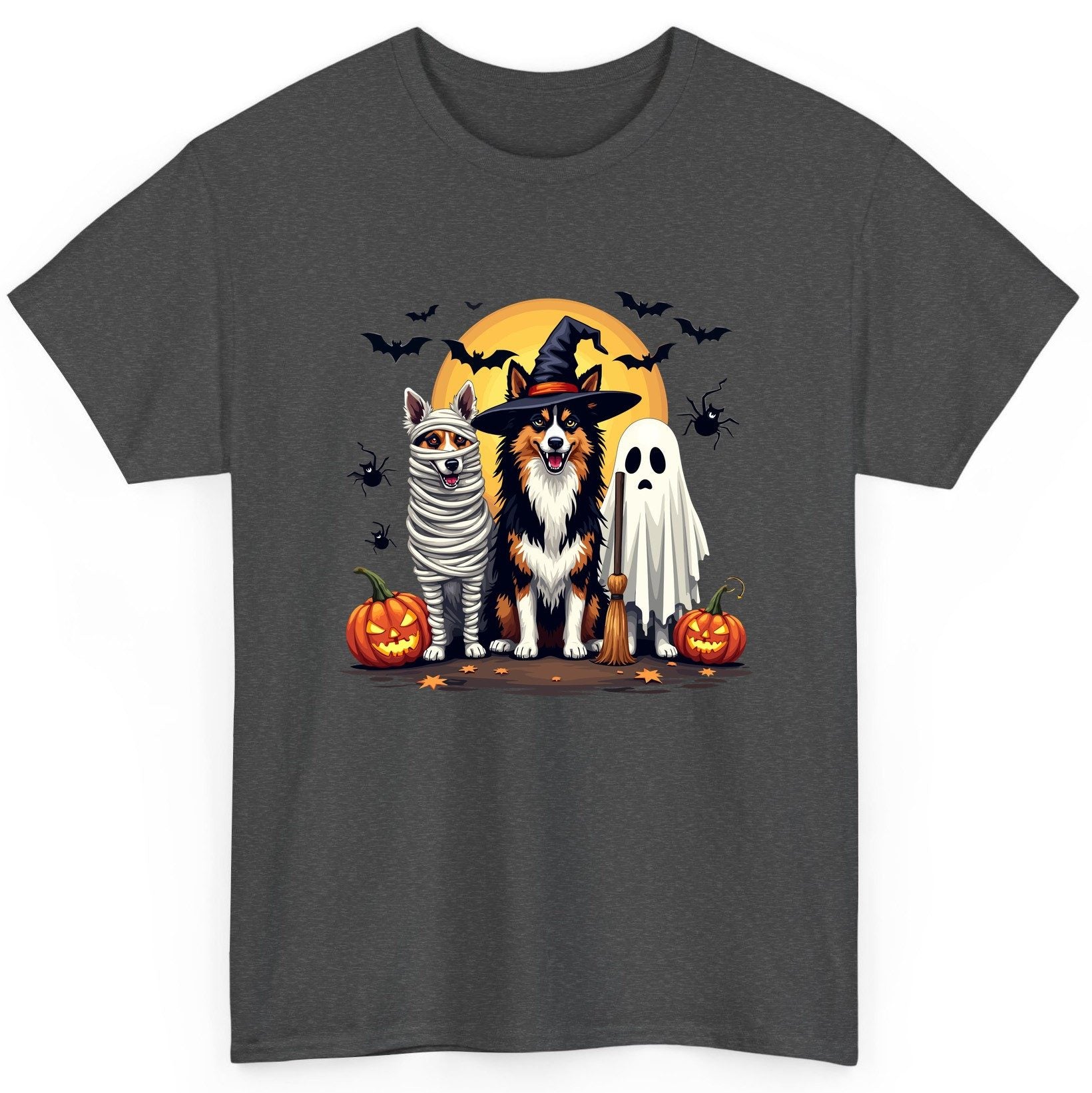 Halloween Dogs in Costumes Halloween dogs T-Shirt Dark Heather product mockup