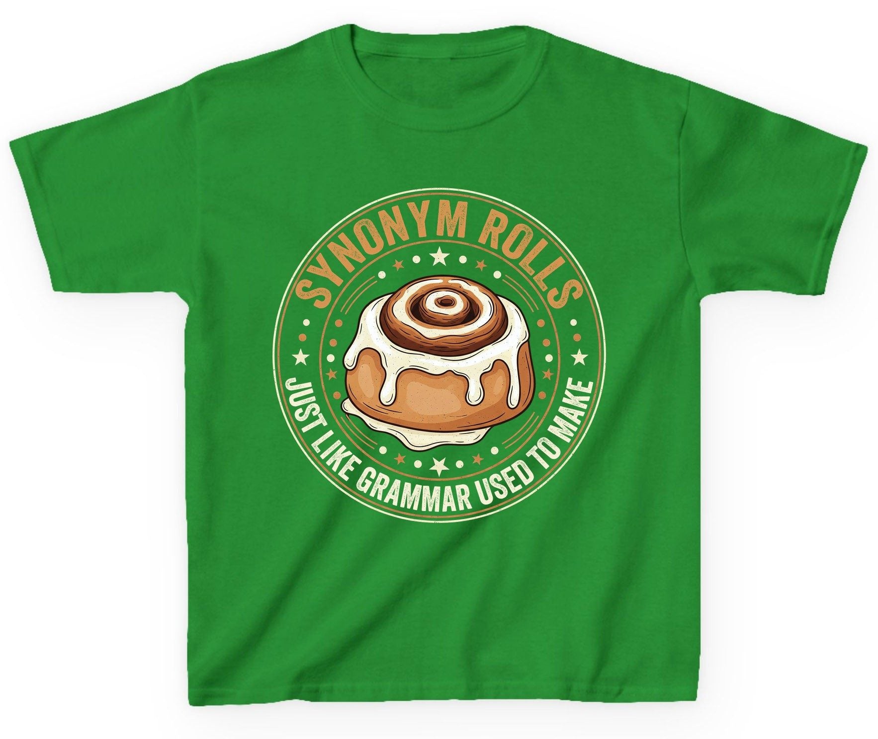 Synonym Rolls Just Like Grammar Used to Make grammar puns Youth T-Shirt Irish Green product mockup