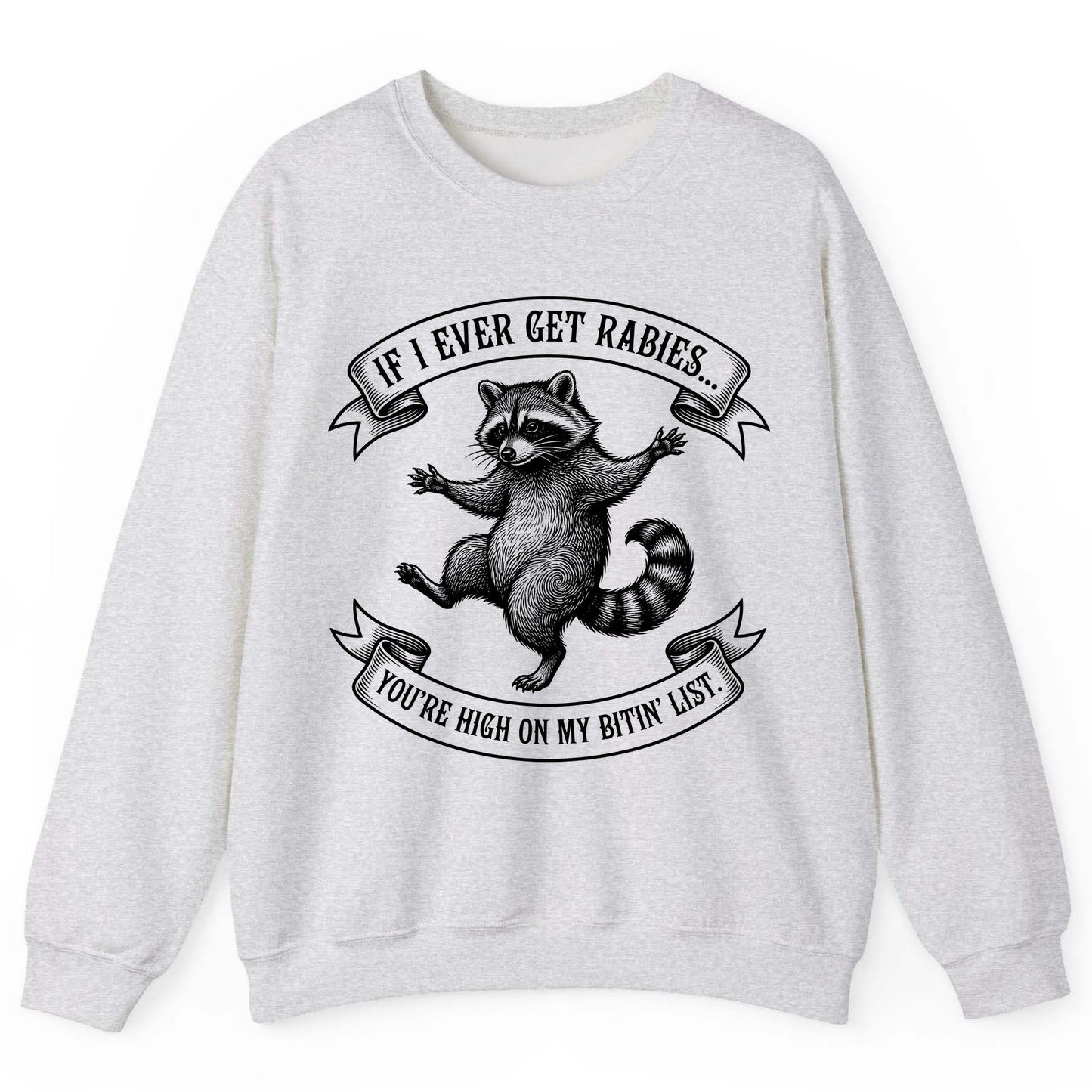 Subtle Raccoon Sketch raccoon Sweatshirt Ash product mockup