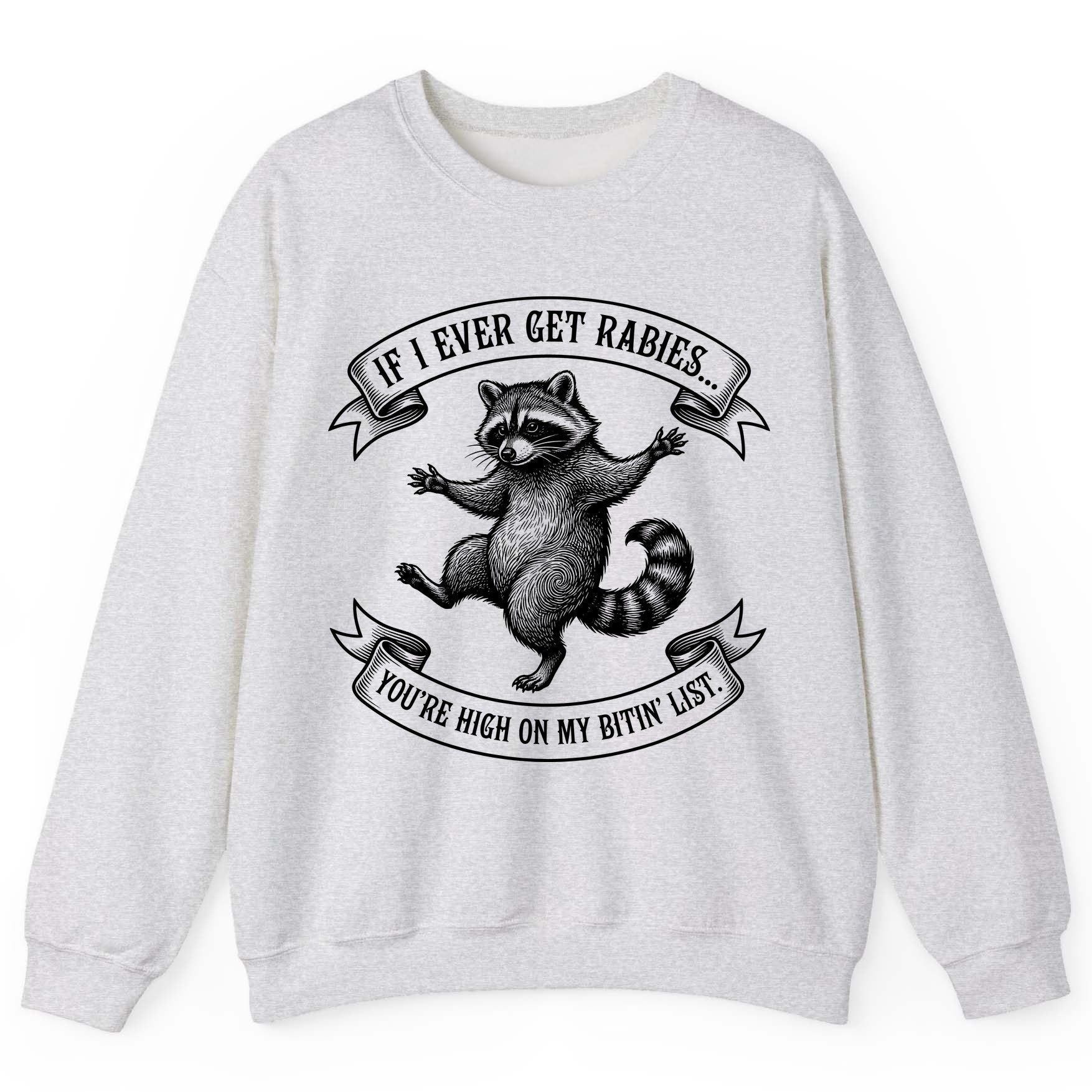 Subtle Raccoon Sketch raccoon Sweatshirt Ash product mockup