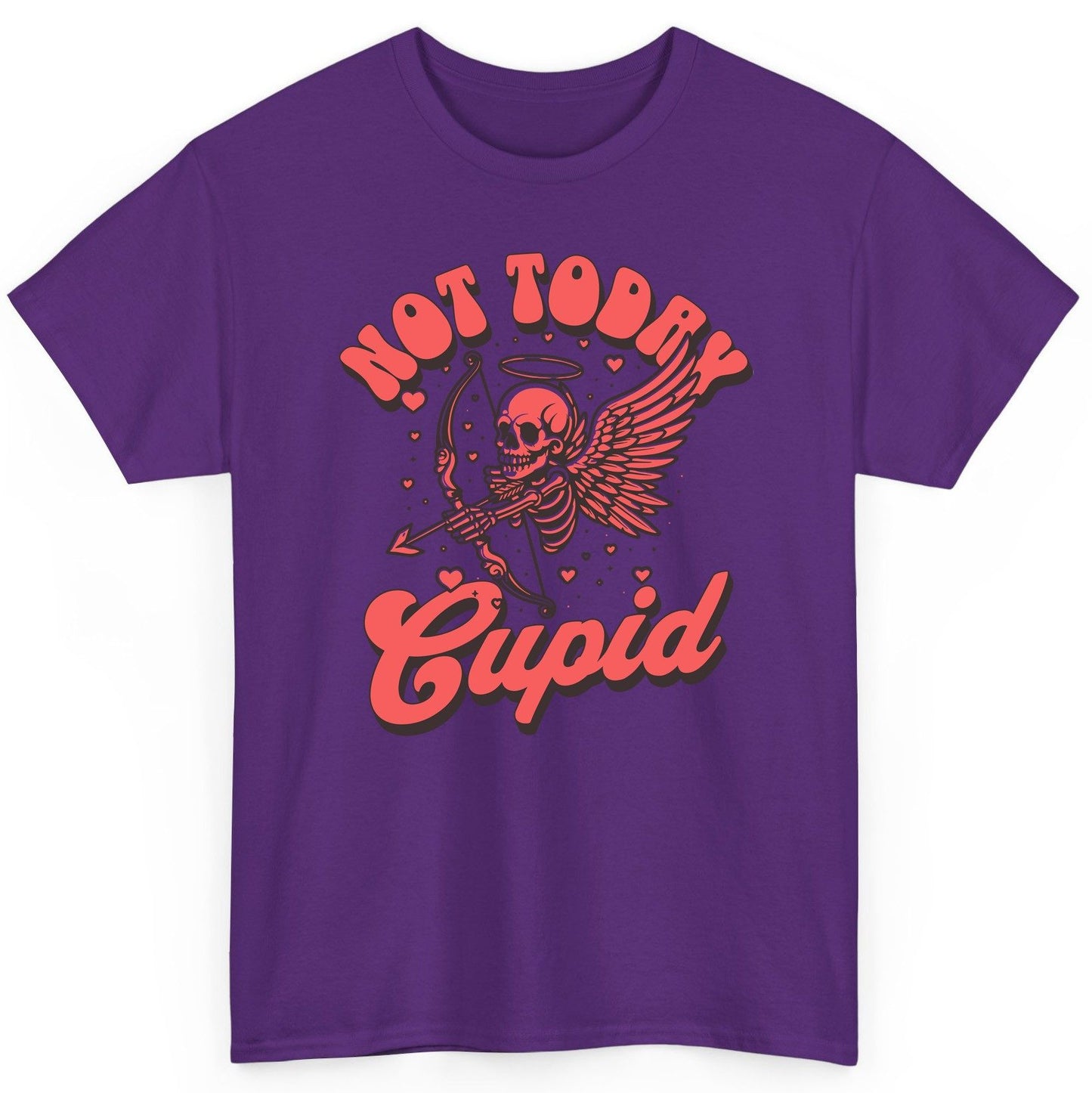 Not Today Cupid skeletal cupid T-Shirt Purple product mockup