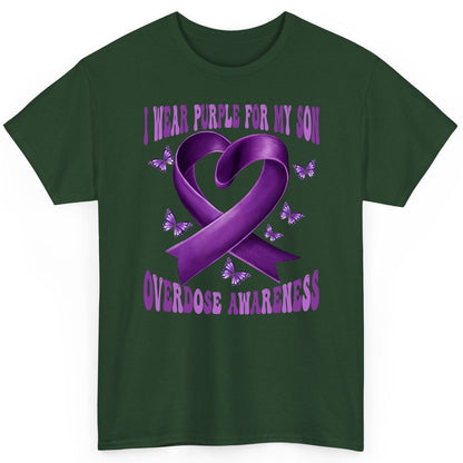 I Wear Purple for My Son Overdose Awareness overdose awareness T-Shirt Forest Green product mockup
