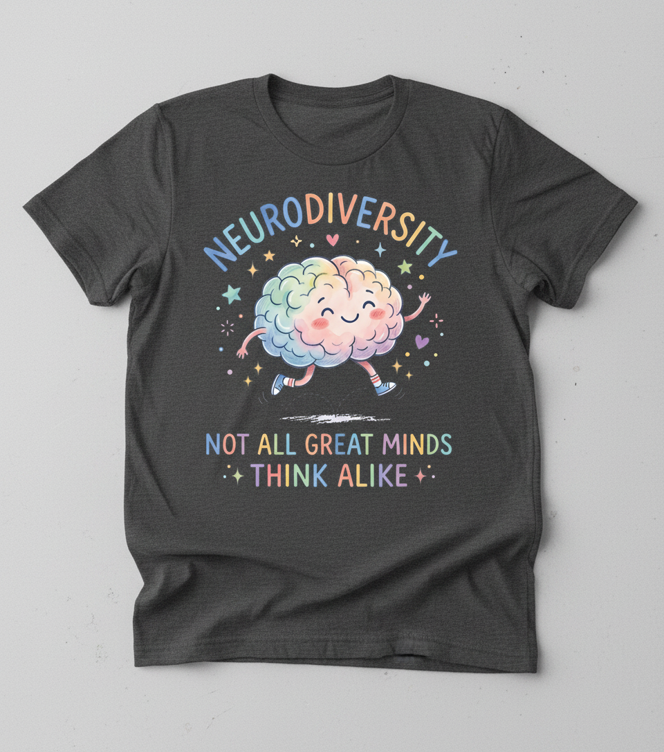 Neurodiversity Not All Great Minds Think Alike T-Shirt - Dark Heather