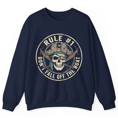 Rule 1 Don't Fall Off the Boat pirate Sweatshirt Navy product mockup