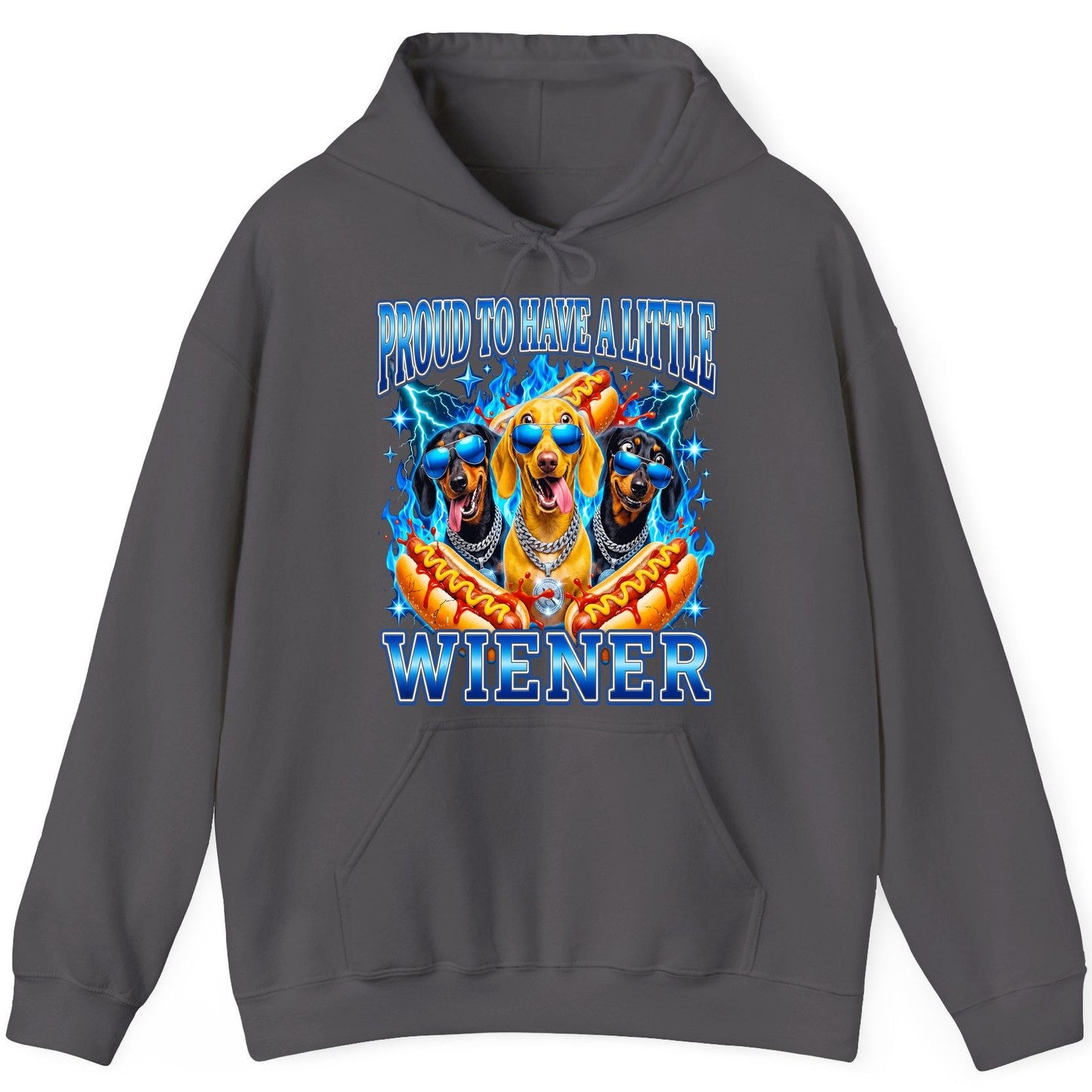 Proud to Have a Little Wiener dachshund dogs Hoodie Charcoal product mockup