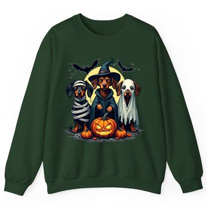Dachshund Halloween Costumes dachshunds Sweatshirt Forest Green product mockup