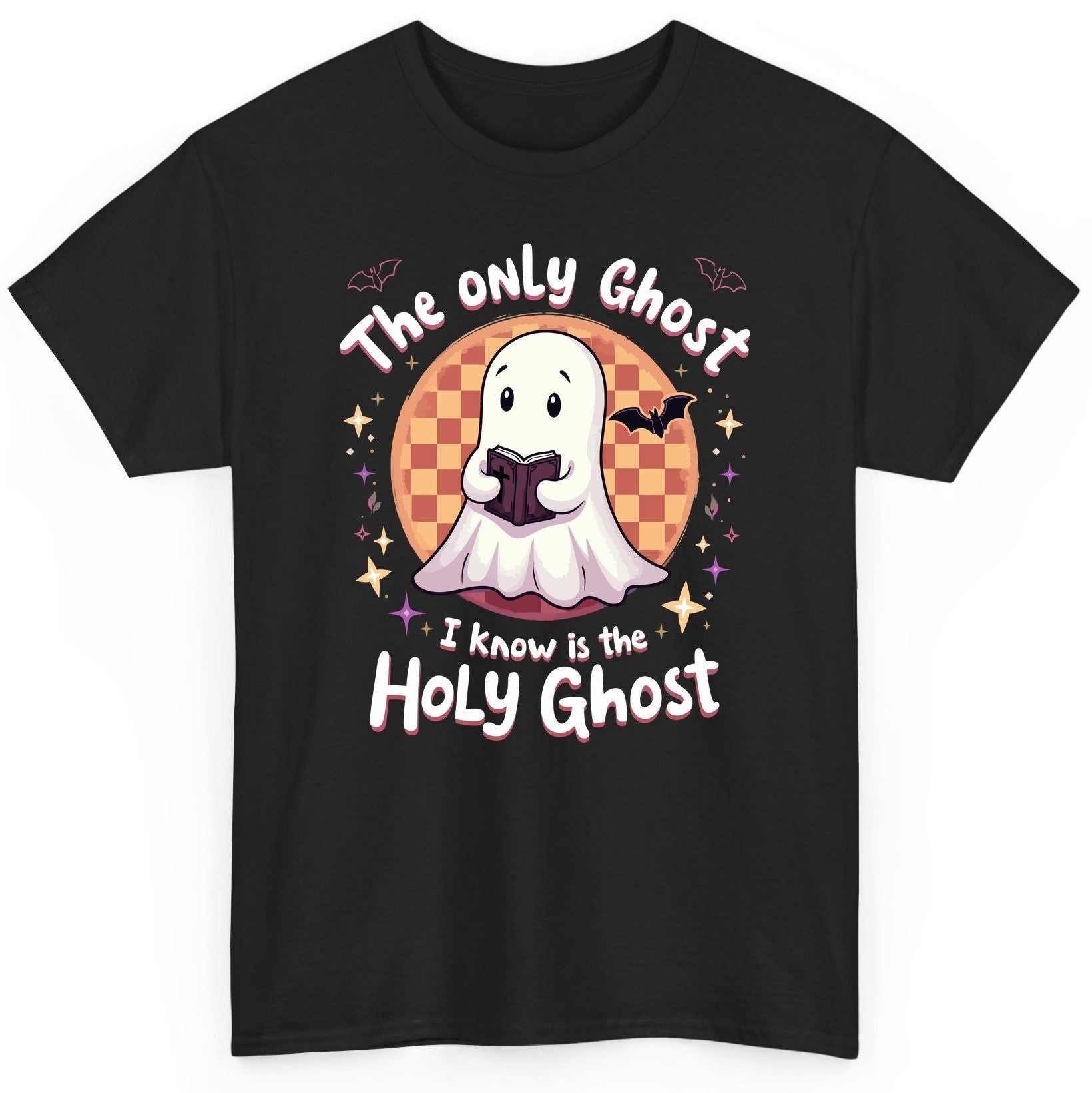 The Only Ghost I Know Is the Holy Ghost christian Halloween T-Shirt Black product mockup