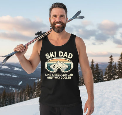 Ski Dad Like a Regular Dad Only Way Cooler skiing Tank Top Black lifestyle mockup