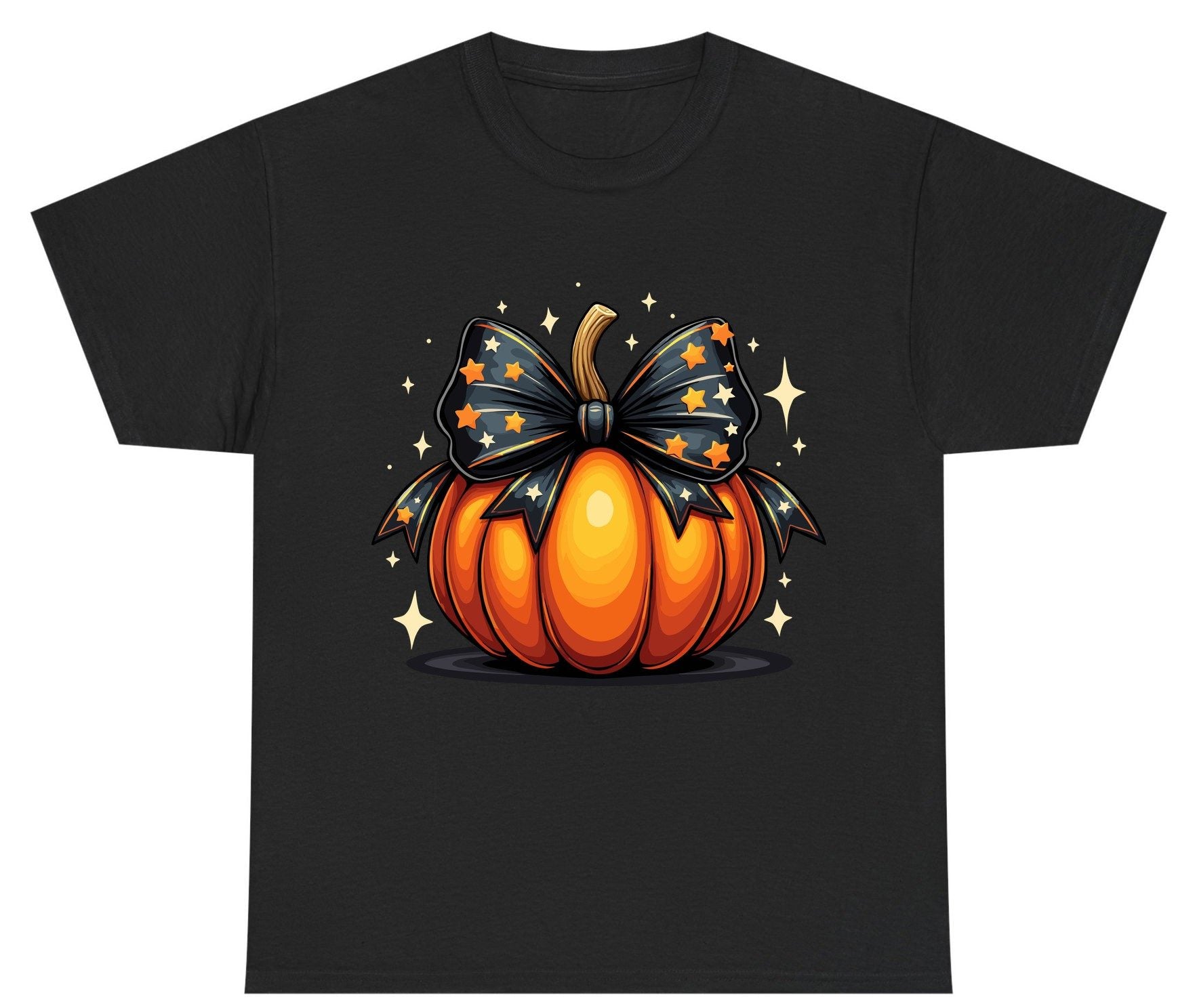 Starry Bow Pumpkin Halloween pumpkin Youth T-Shirt Black product mockup