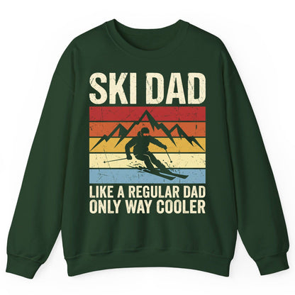 Ski Dad Like a Regular Dad Only Way Cooler skiing Sweatshirt Forest Green product mockup