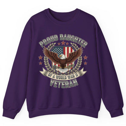 Proud Daughter of a World War Ii Veteran wwii veteran Sweatshirt Purple product mockup