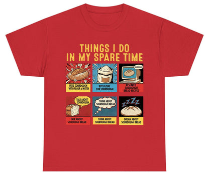 Things I Do in My Spare Time sourdough bread baking Youth T-Shirt Red product mockup