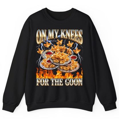 On My Knees for the Goon crab rangoon Sweatshirt Black product mockup