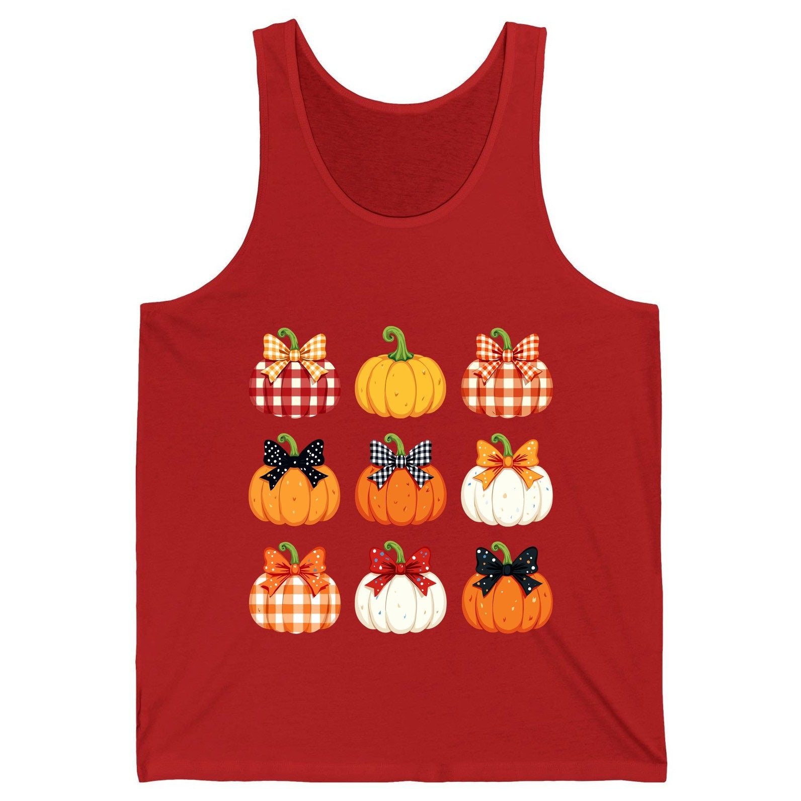 Decorative Fall Pumpkins fall pumpkins Tank Top Red product mockup