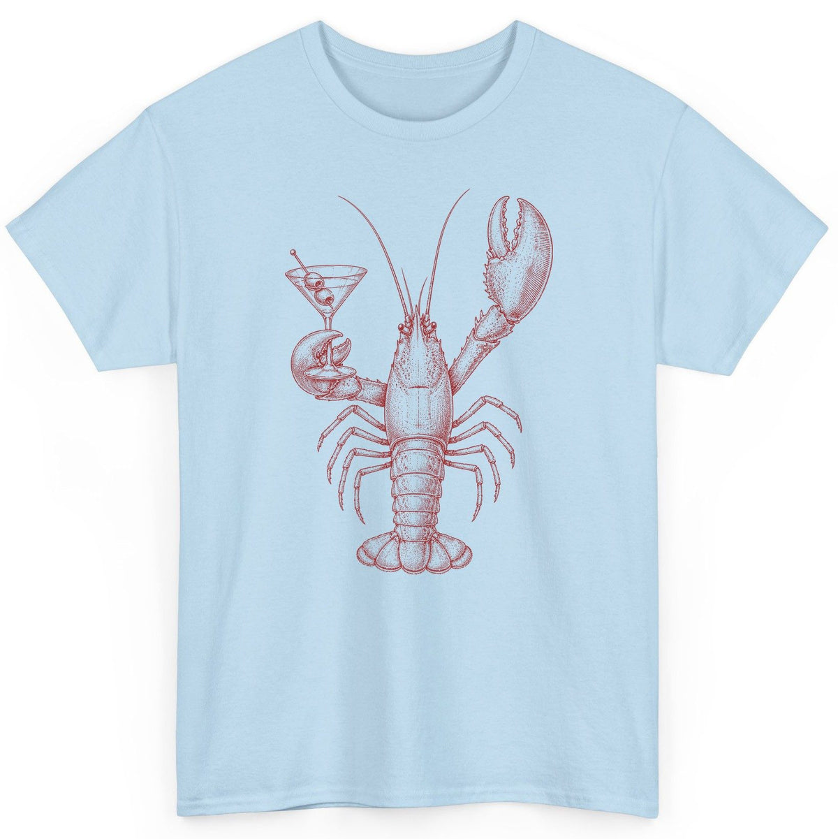 Vintage Lobster Martini lobster T-Shirt Light Blue product mockup