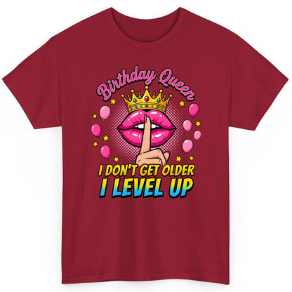 Birthday Queen I Don't Get Older I Level Up gamer birthday T-Shirt Cardinal Red product mockup