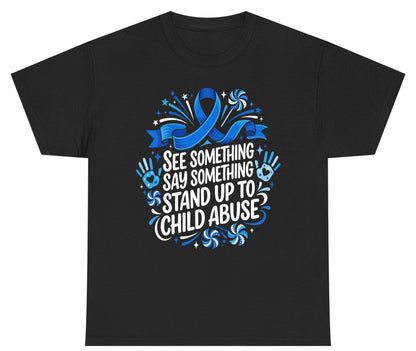 See Something Say Something Stand Up to Child Abuse Youth T-Shirt - product mockup - Black