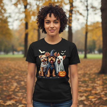 Cute Dogs Halloween Costumes dogs in Halloween costumes T-Shirt Black lifestyle mockup