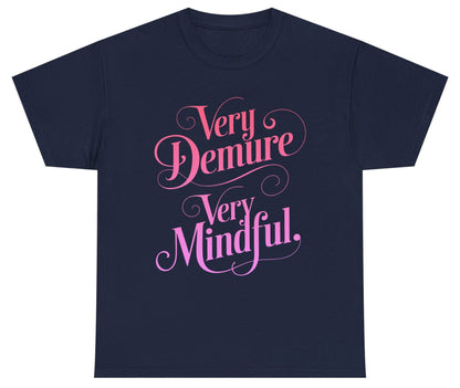 Very Demure Very Mindful mindfulness Youth T-Shirt Navy product mockup