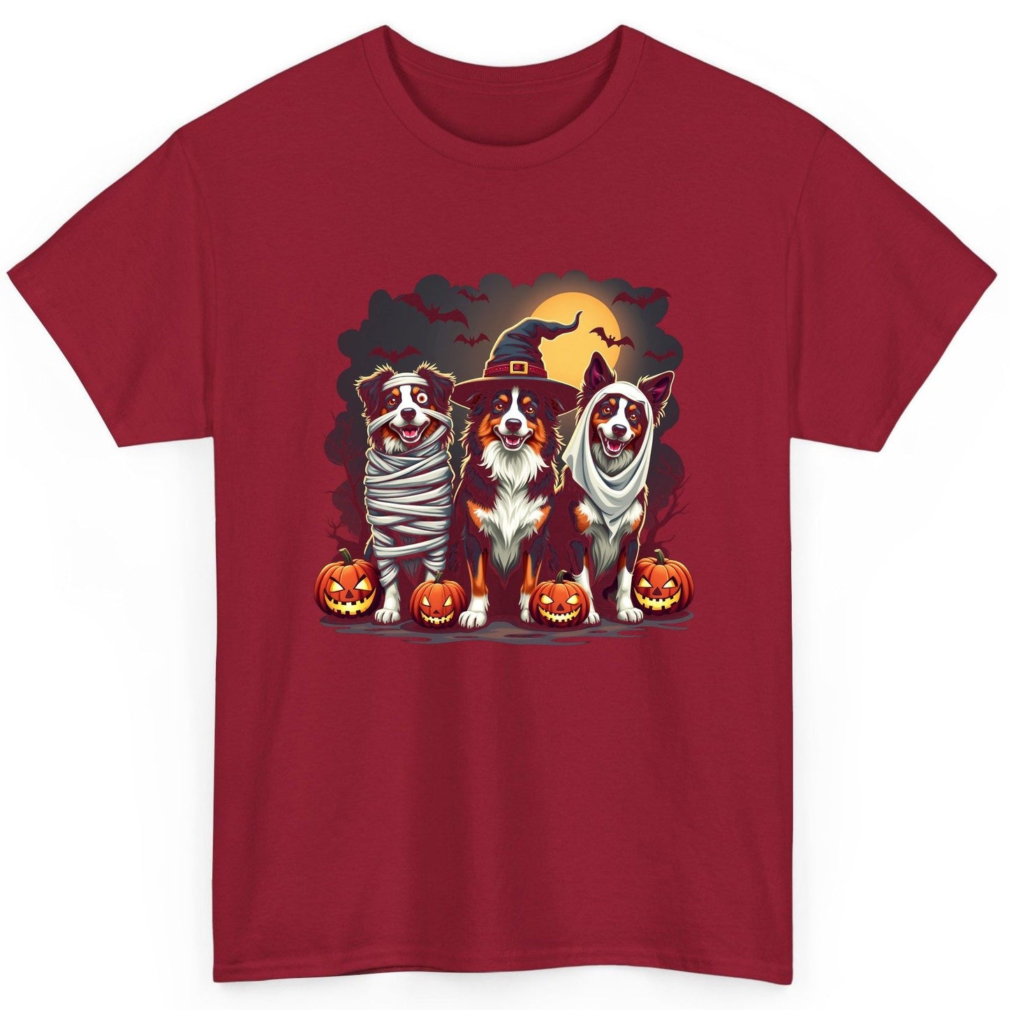 Australian Shepherd Halloween Dogs australian shepherd dogs T-Shirt Cardinal Red product mockup