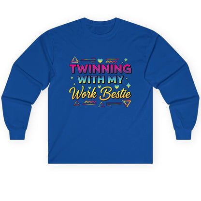 Twinning with My Work Bestie work bestie Long Sleeve Tee Royal product mockup