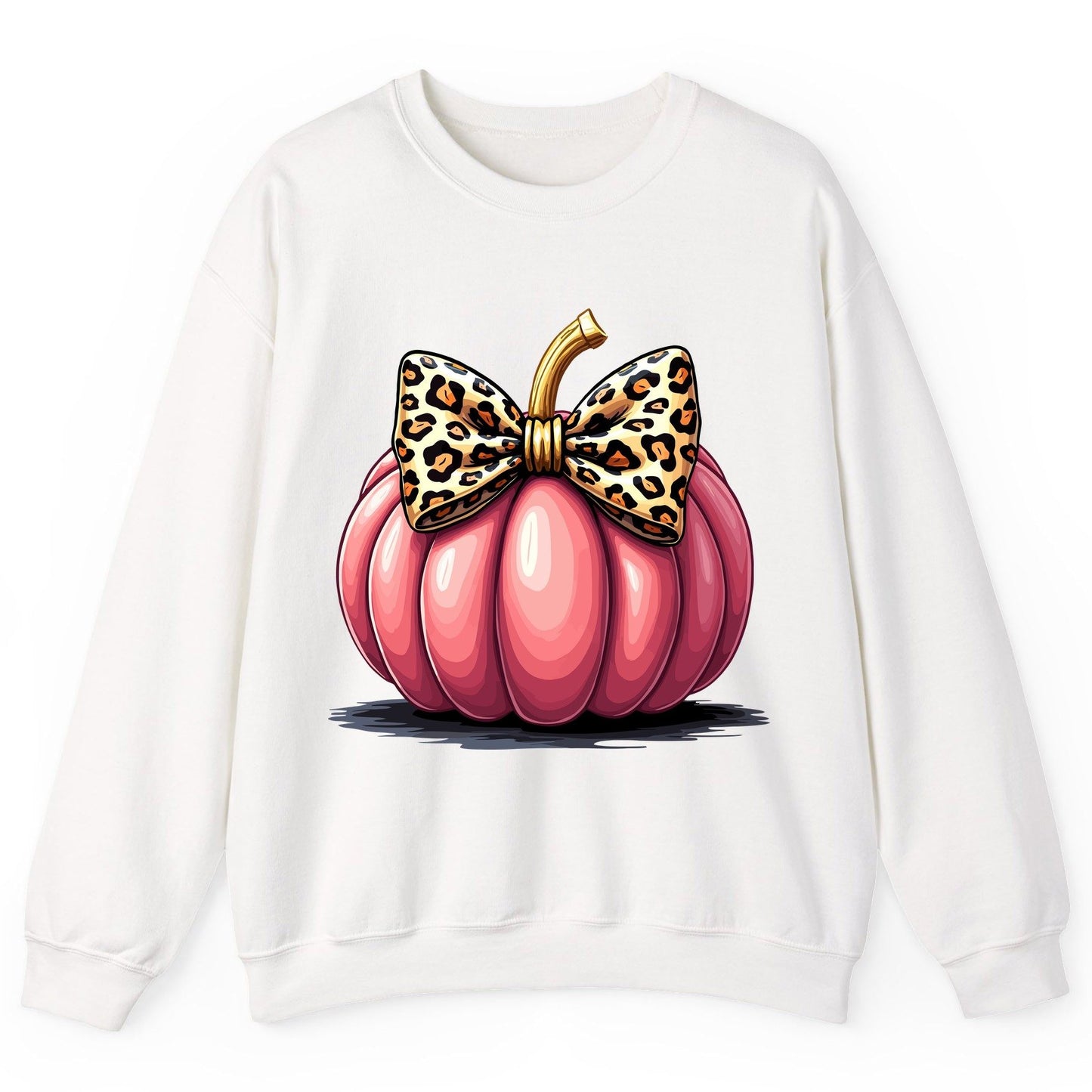 Pink Leopard Pumpkin pink pumpkin Sweatshirt White product mockup