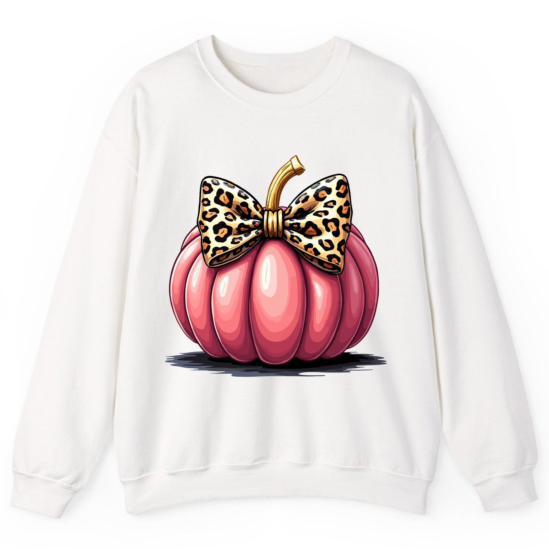 Pink Leopard Pumpkin pink pumpkin Sweatshirt White product mockup