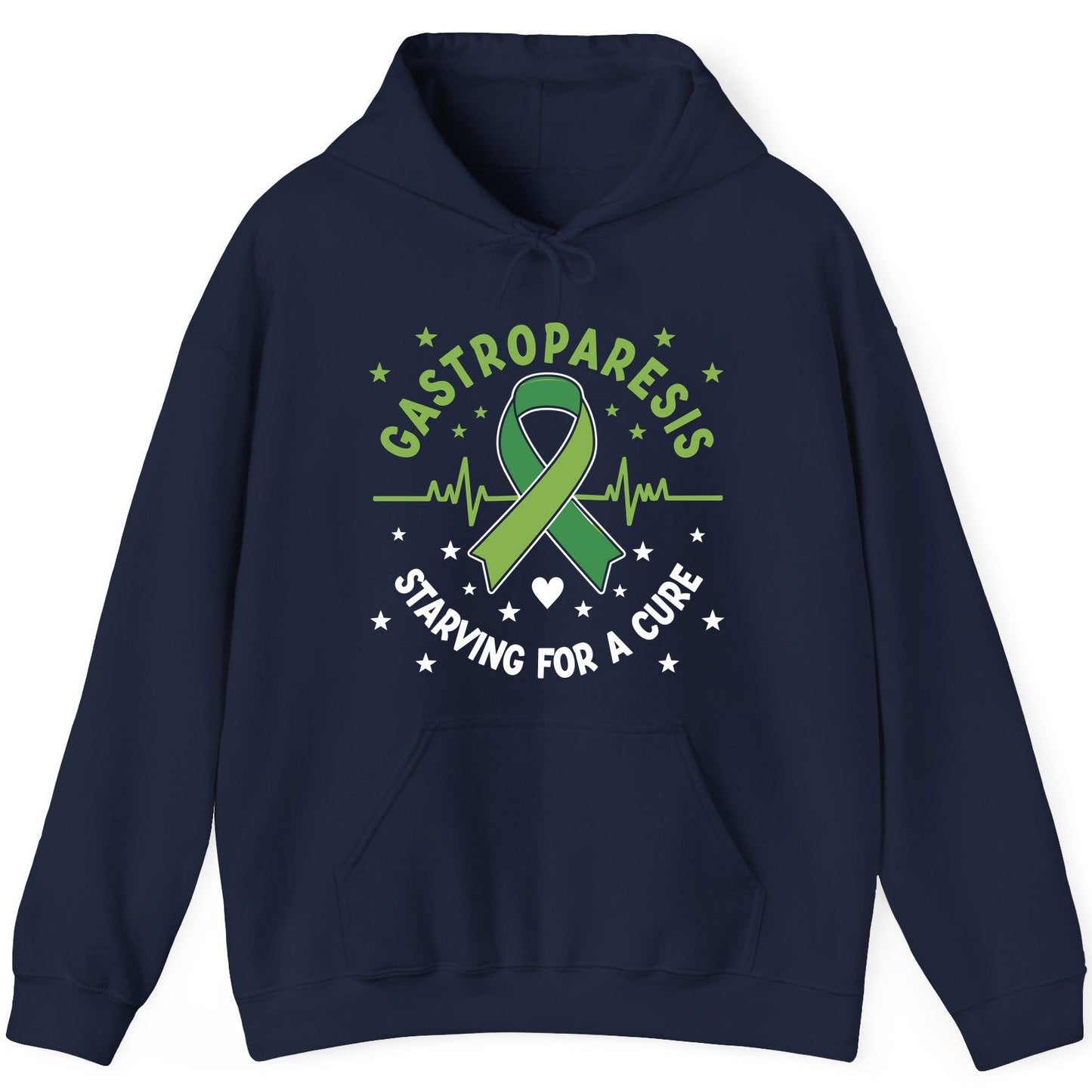 Gastroparesis Starving for a Cure gastroparesis awareness Hoodie Navy product mockup