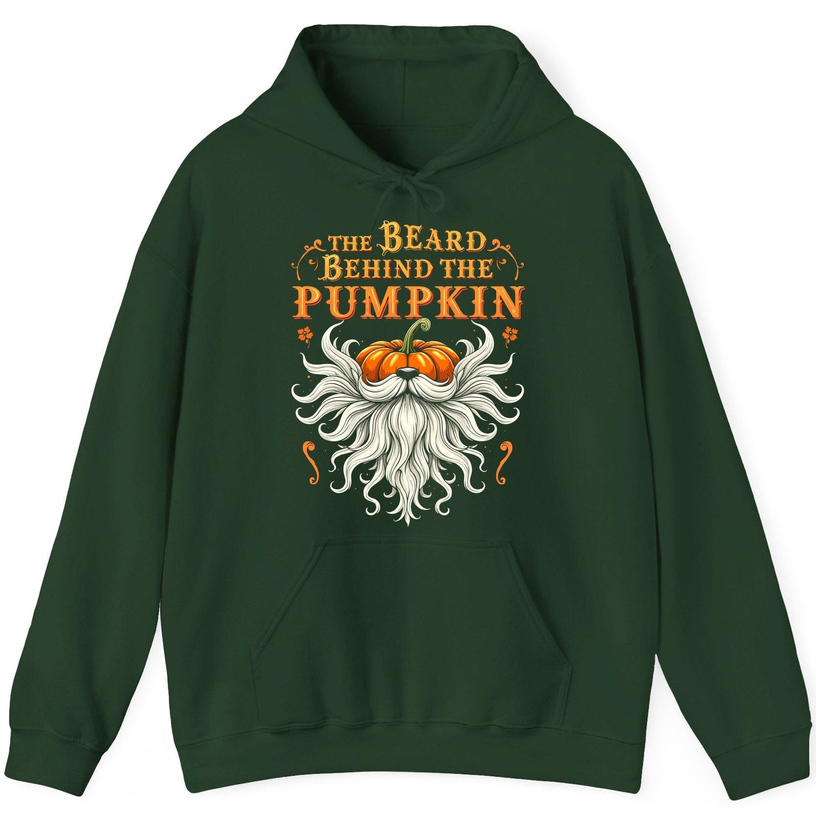 The Beard Behind the Pumpkin bearded dad Hoodie Forest Green product mockup