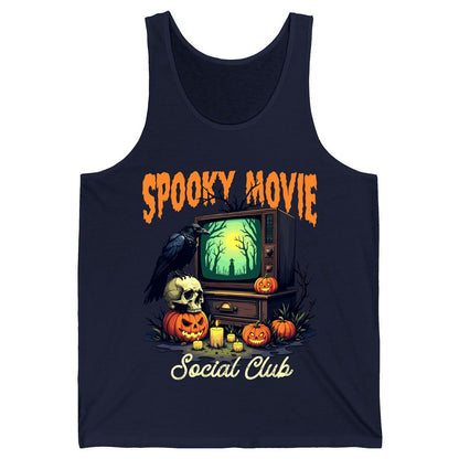 Spooky Movie Social Club Halloween Tank Top Navy product mockup