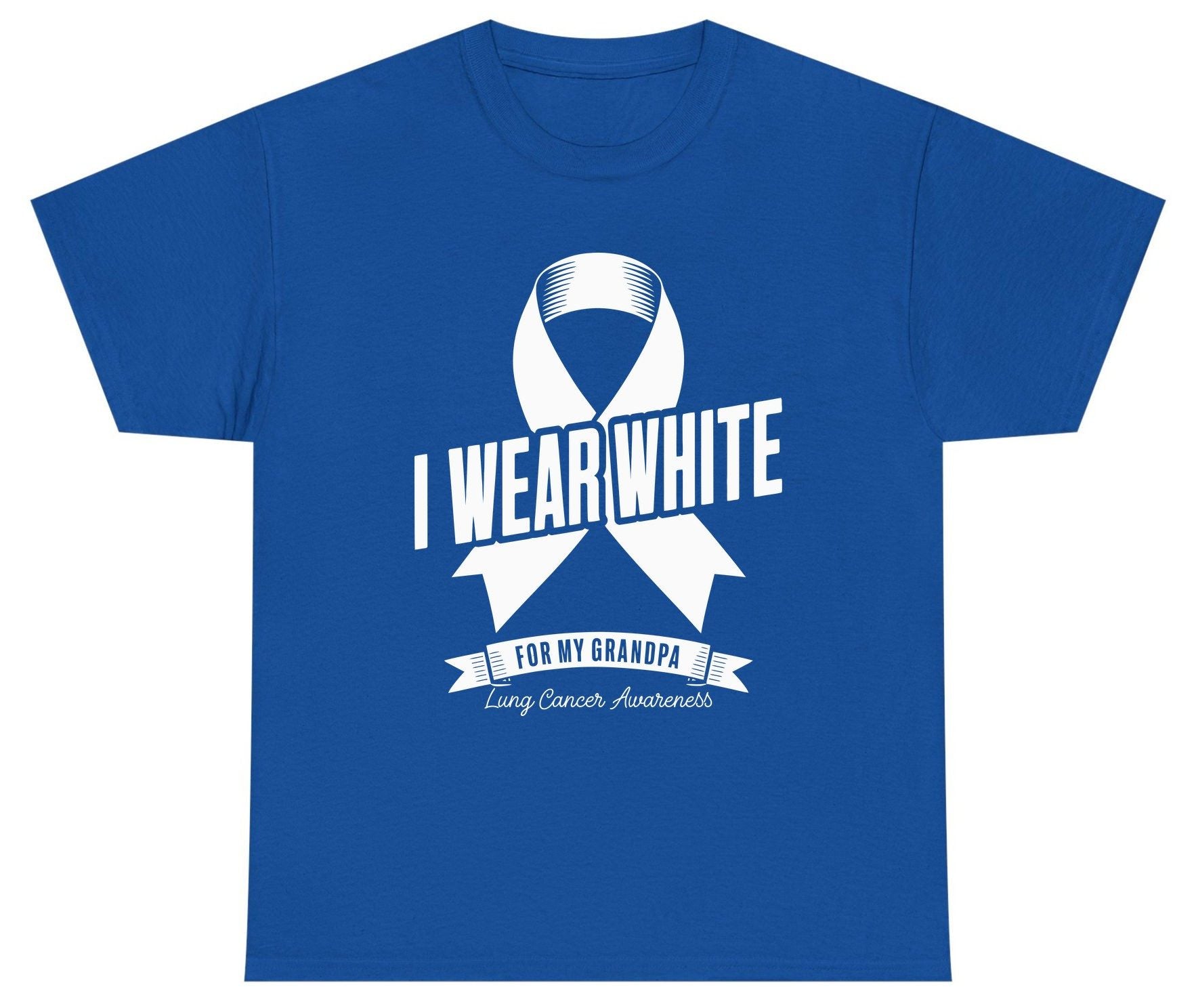 I Wear White for My Grandpa lung cancer awareness Youth T-Shirt Royal product mockup