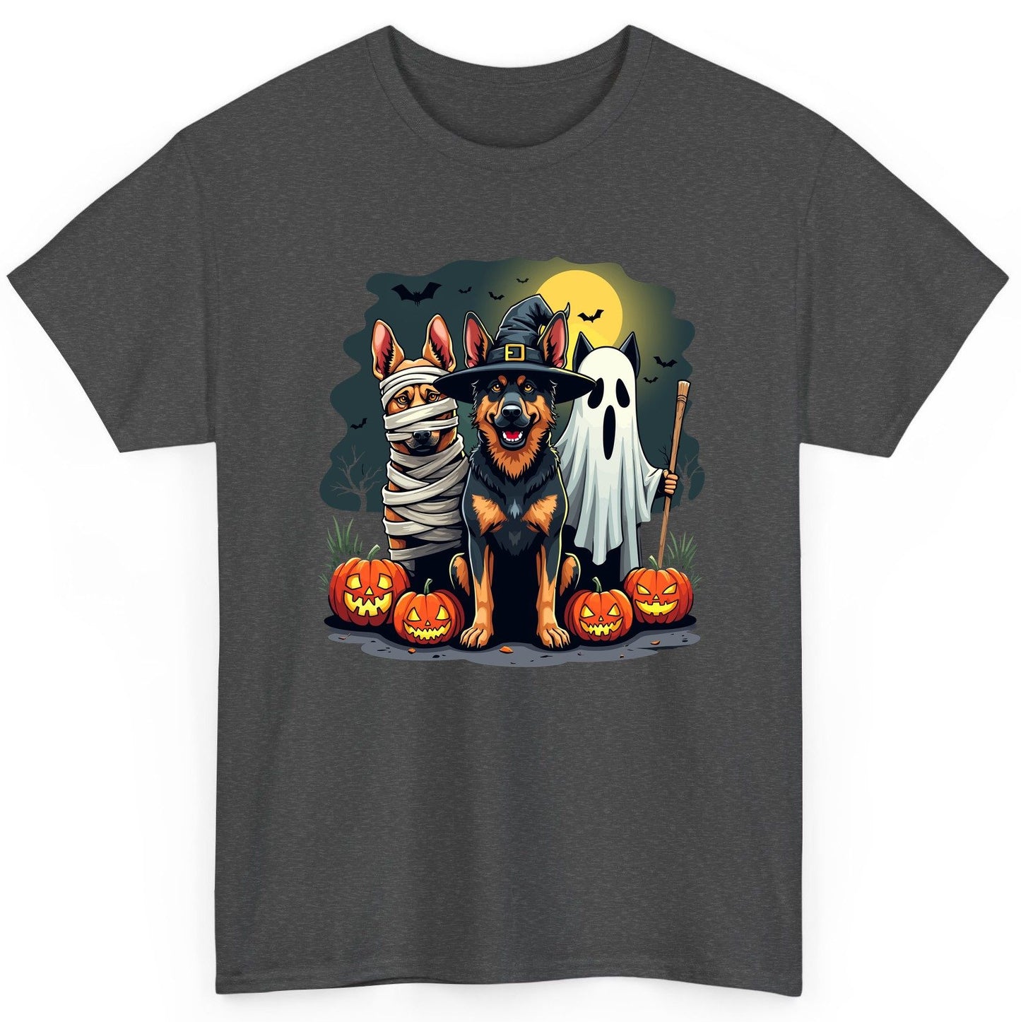 Halloween Dogs in Costumes Halloween dogs T-Shirt Dark Heather product mockup