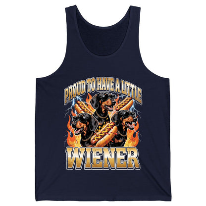 Proud to Have a Little Wiener dachshund Tank Top Navy product mockup