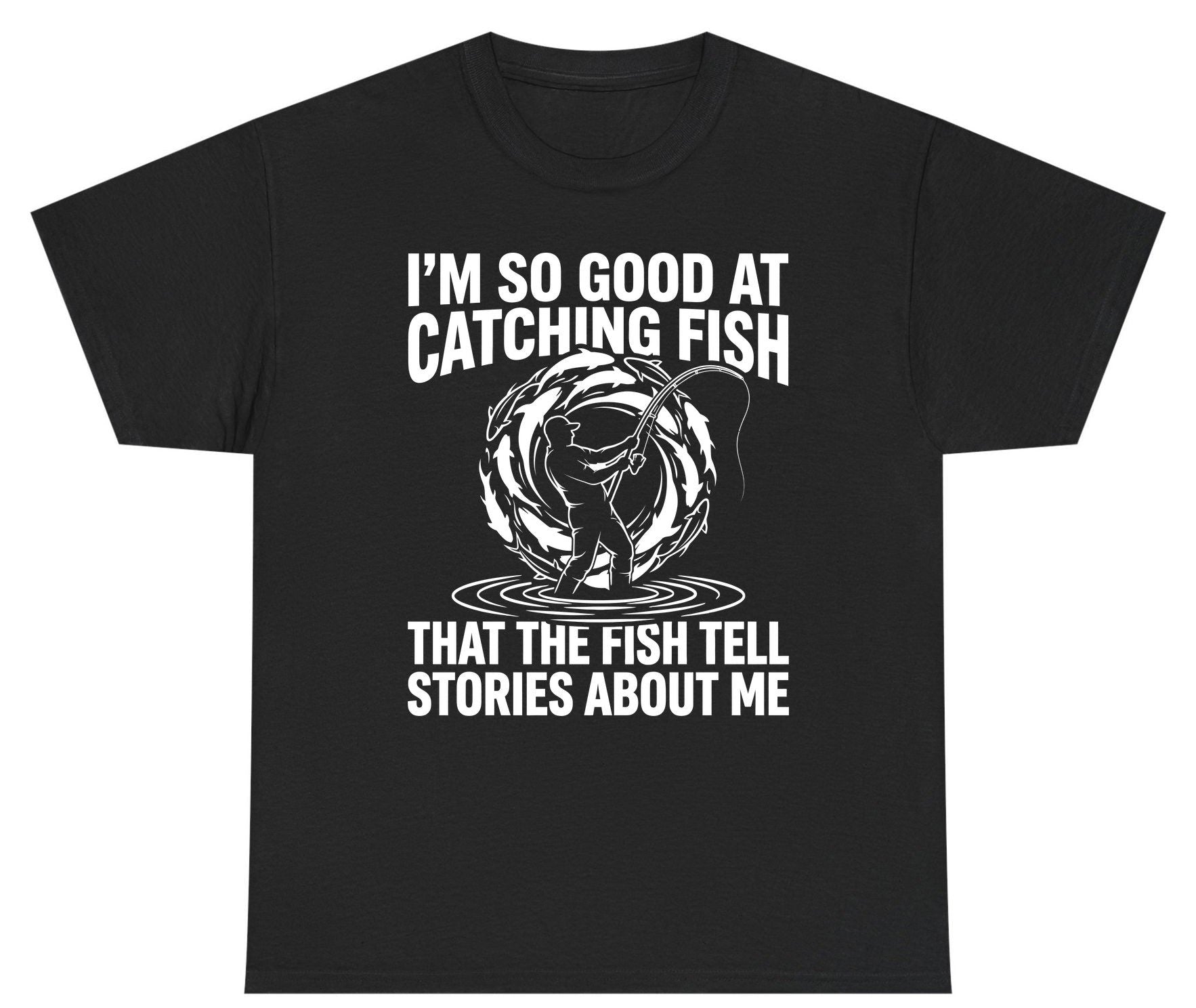I'm So Good at Catching Fish That the Fish Tell Stories About Me fishing Youth T-Shirt Black product mockup