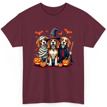 Halloween Beagles Costume beagles in Halloween costumes T-Shirt Maroon product mockup