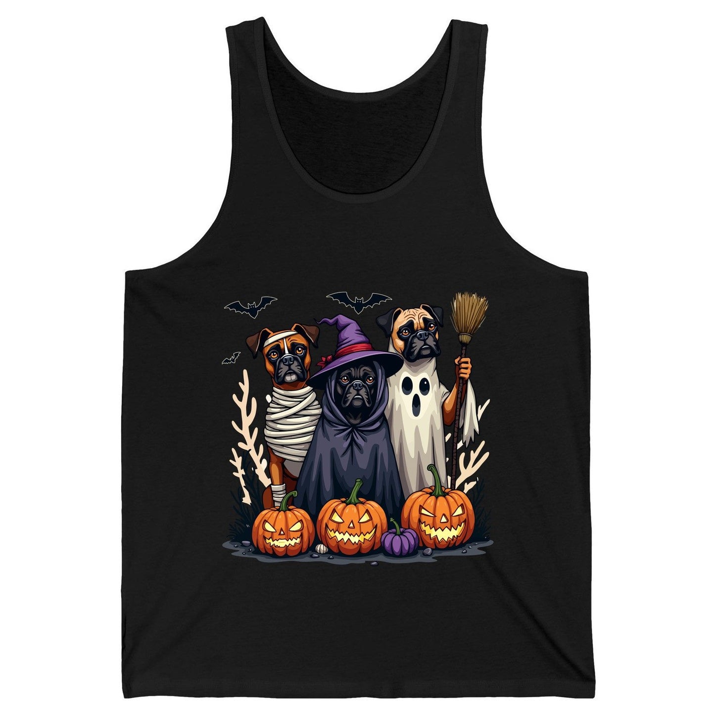Halloween Dogs in Costume Halloween dogs Tank Top Black product mockup