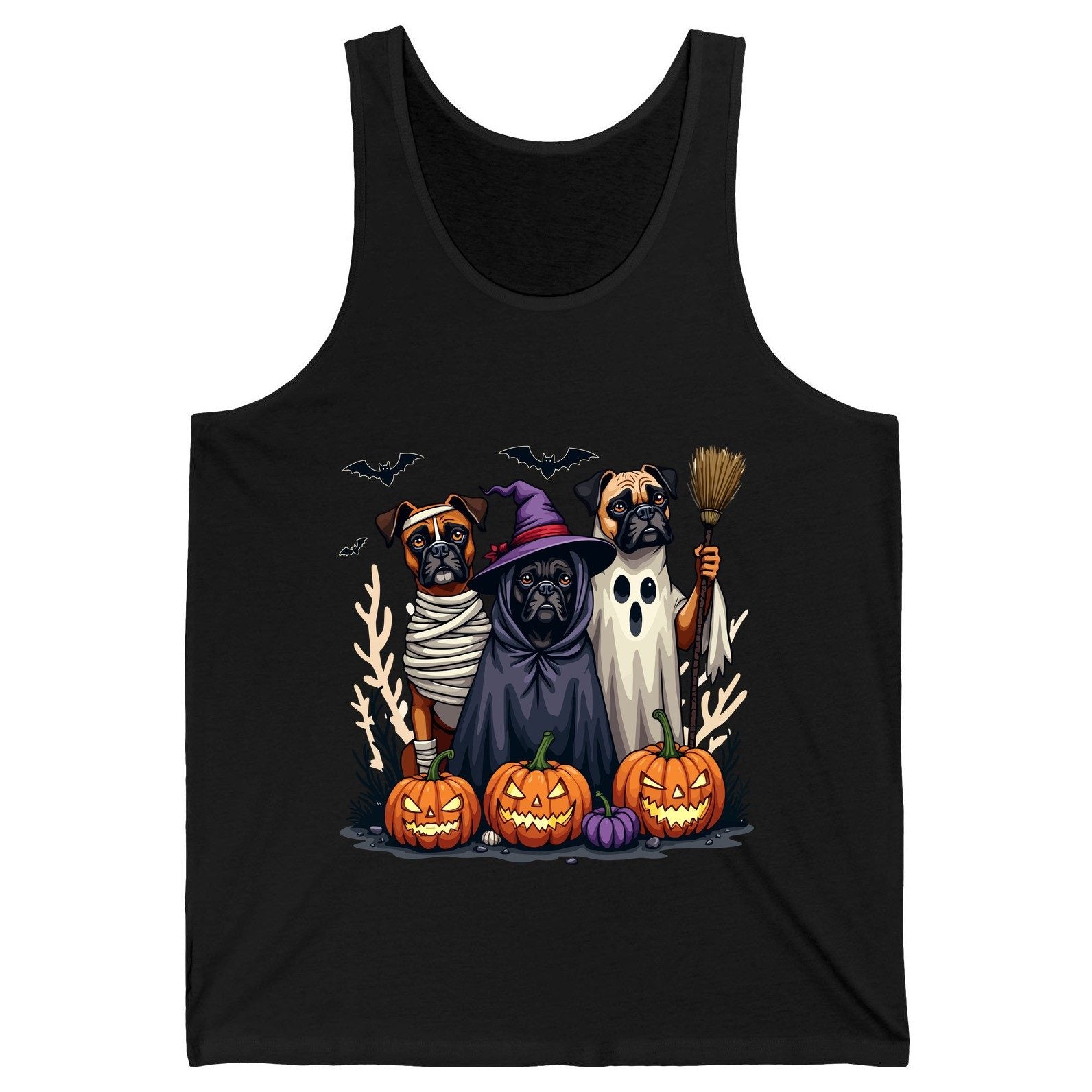 Halloween Dogs in Costume Halloween dogs Tank Top Black product mockup