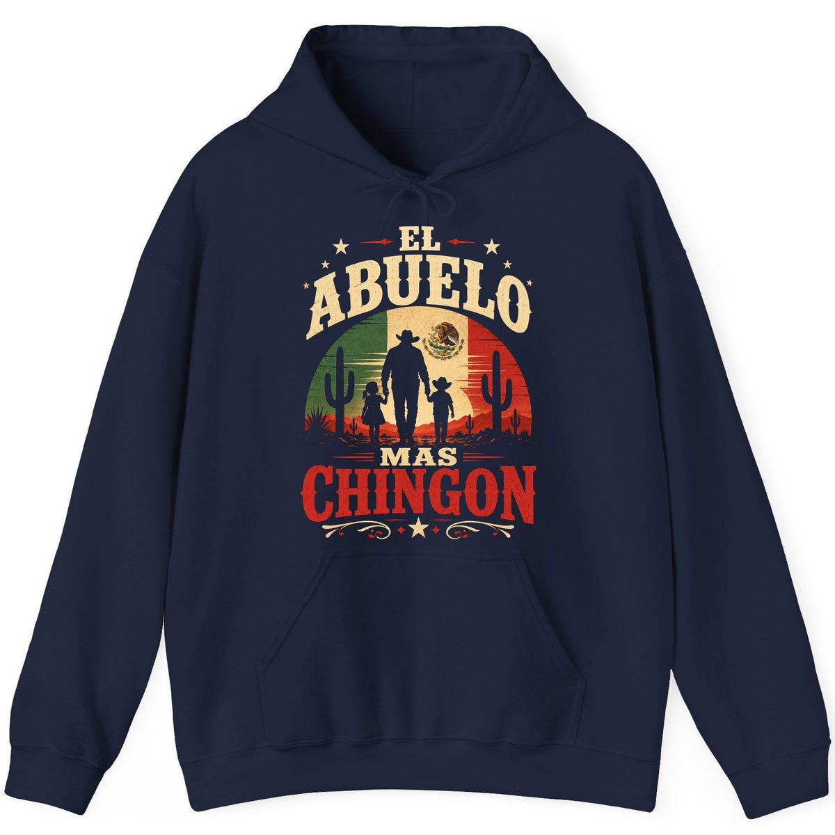 El Abuelo Mas Chingon mexican grandfather Hoodie Navy product mockup