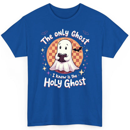 The Only Ghost I Know Is the Holy Ghost christian Halloween T-Shirt Royal product mockup