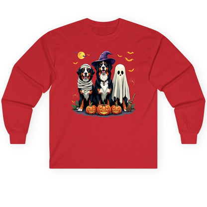 Halloween Bernese Mountain Dogs bernese mountain dog Long Sleeve Tee Red product mockup