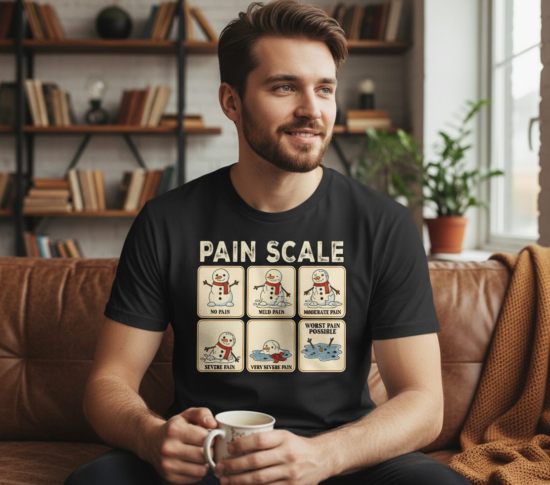 Pain Scale No Pain Mild Pain Moderate Pain Severe Pain Very Severe Pain Worst Pain Possible snowman T-Shirt Black lifestyle