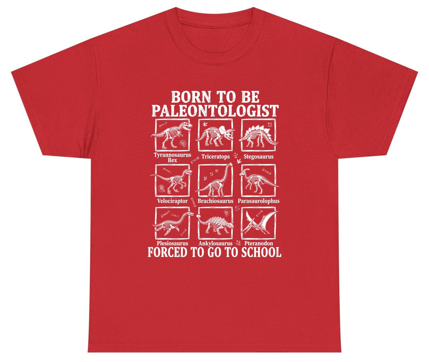 Born to Be Paleontologist Forced to Go to School dinosaurs Youth T-Shirt Red product mockup