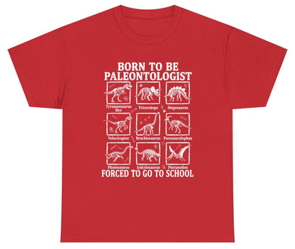 Born to Be Paleontologist Forced to Go to School dinosaurs Youth T-Shirt Red product mockup
