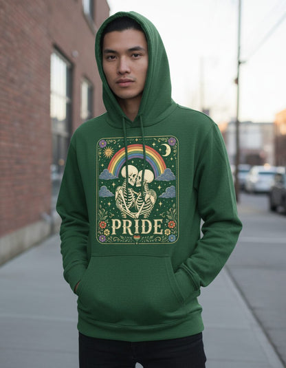 Pride Vintage Lgbtq Hoodie - product mockup - Forest Green