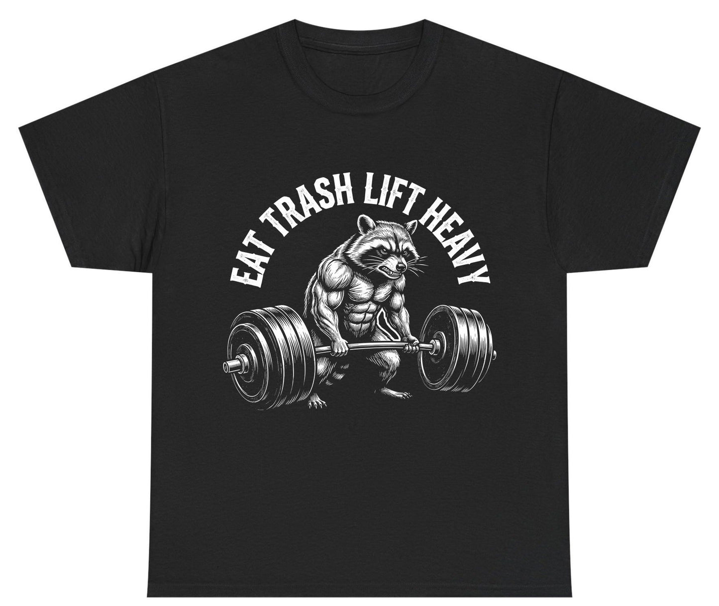 Eat Trash Lift Heavy raccoon Youth T-Shirt Black product mockup